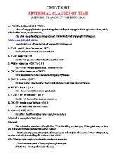 Chuyên đề Adverbial clauses of time (Mệnh đề trạng ngữ chỉ thời gian)